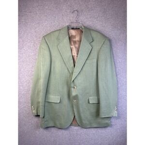 S&K Tailors Row Finery 100% Silk Mint Green Jacket Blazer Sport Coat Men's 42R
